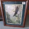 Framed and matted eagle print signed by Ron Parker is 19