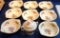 Edwin M. Knowles China Co. Sugar dish and 8 matching bowls.