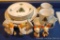 Christmas 4 place dinner set including dinner plates, salad plates, cups and saucers; set of