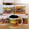 Set of four car mugs with original boxes. Each cup is 3-1/2