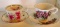 Two English bone china tea cups with saucers. All in good condition.