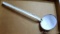 Really cool white enameled ladle or dipper is marked 'Sweden' on part of handle near bowl. 14-1/2