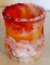 Slag glass votive holder stands 2-1/2
