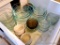 Pyrex and other glass storage containers, custard cups, more. Some with lids.