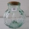 Large green glass canister jar is 11