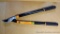 Near-new telescopic Fiskars bypass loppers with a 1-1/2
