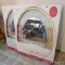 Pair of Deco Etched Reflections oval mirrors 23