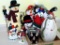 Variety of snowmen ornaments and decorations. Smallest Christmas ornaments are each approx. 2