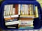 73 quart tote filled with assorted paperback novels. Authors include LaVyrle Spencer, Robyn Carr,