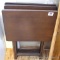 Three wooden TV trays. Tray top is 14