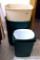 Five plastic garbage cans. Largest is 22
