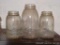 Three Drey narrow mouth canning jars, 1-1/2 qt. and 1 qt.