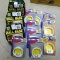 Three packages self-stick wall base edging; iron-on melamine and veneer edging new in package
