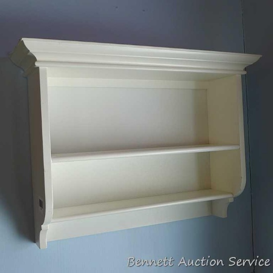 Nice wooden wall shelf unit is 7" x 16" x 22".