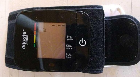 Equate wrist blood pressure cuff. Works.
