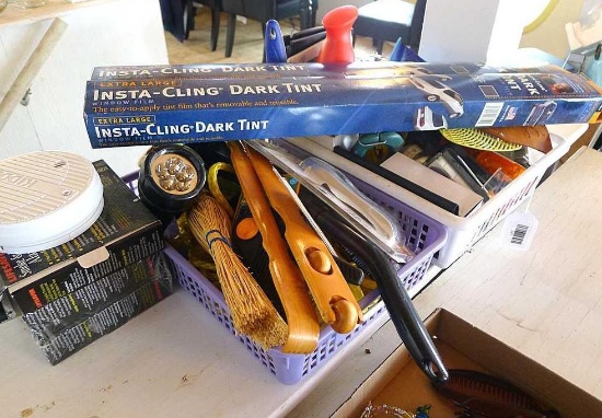 This lot includes a little of everything including Insta-Cling window film; whisk broom;