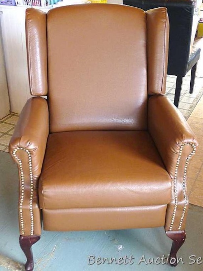 Recliner chair is 30" x 35" x 42" tall. Recliner functions.