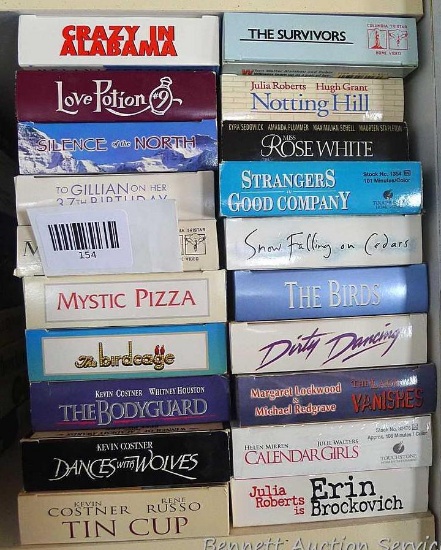 Lots of fun VHS movies includes The Bodyguard, Dances with Wolves, Tin Cup, Love Potion, Notting