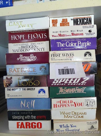 VHS movies Sleeping With the Enemy; Fargo; While You Were Sleeping; The Color Purple; Cast Away;