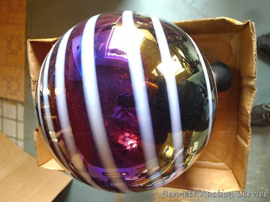 Decorative ball used for a lawn ornament is 11" diameter.