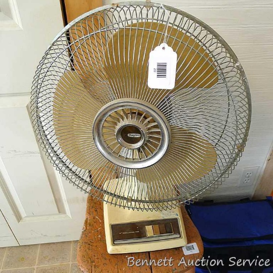 Dayton 16" oscillating fan. Oscillates, tilts and all 3 speeds work.