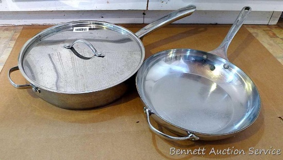 Two nice Martha Stewart skillets. One is an 11" fry pan, the other is a 12" skillet with an assist