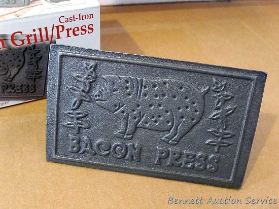 New in package NorPro cast iron bacon grill/press.