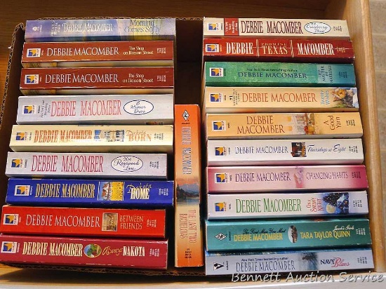 Box of books by author Debbie Macomber.