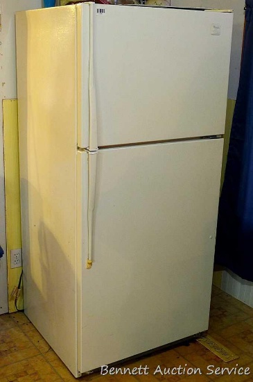 Whirlpool Model ET18GK refrigerator with freezer. Stands 65" tall x 30" x 28" deep. Seller states