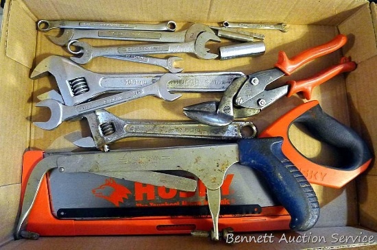Craftsman and other tools including adjustable wrenches, combination wrenches, aviation shears,