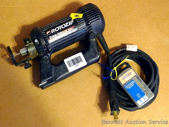 RotoZip spiral saw model SCS01 works, plus extra blades.