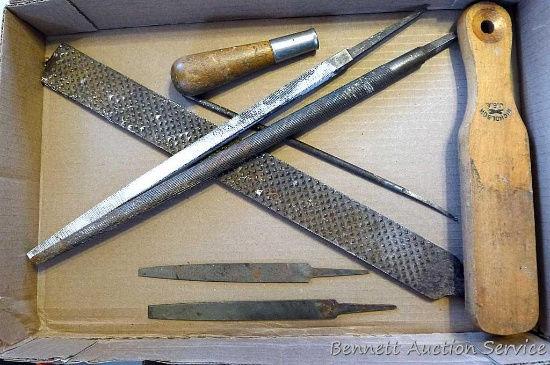 18" rasp is 1-1/2" wide; other files up to 17". Nicholson wire file.