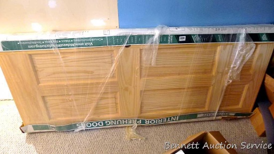 Prehung 32" solid pine six panel interior left hand door is new in package.