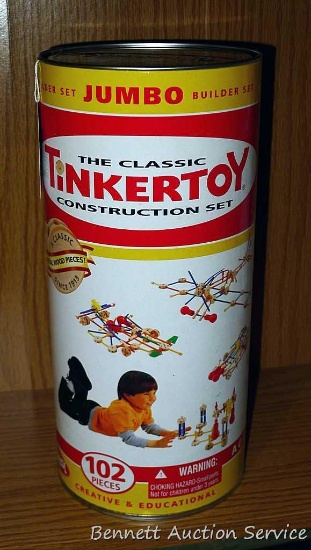 The Classic Tinkertoy Construction Set in original canister.