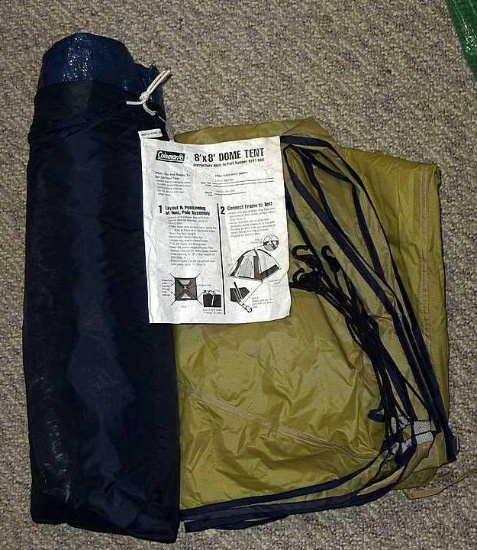 Coleman 8' x 8' Dome Tent with rain fly. We didn't open this up, but it seems like everything is