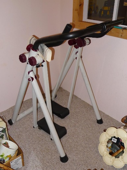 Health Walker style T2000 stands approx. 5' tall. Folds for storage. Computer unit needs batteries.