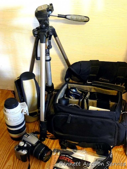Canon EOS Rebel XT digital camera with Canon Zoom Lens EF-S 18-55mm, 58mm lens. Comes with Canon