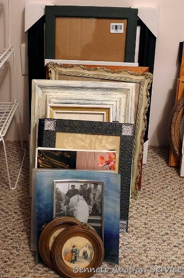 Nice 14" x 18" frame is new with cardboard protective corners; several smaller frames in assorted