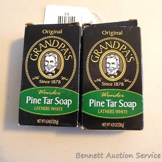 Two new bars of Grandpa's Pine Tar Soap.