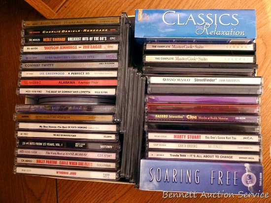 CDs including Marty Stuart, Dolly Parton, Wynonna Judd, Alabama, more, plus computer games and