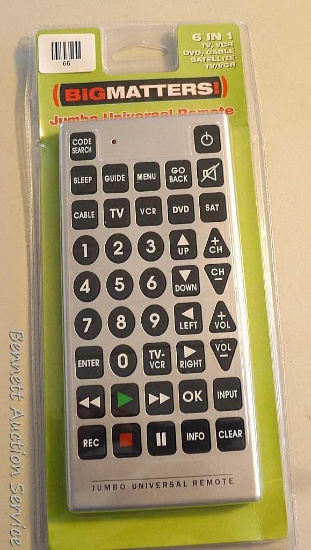 New in package BigMatters jumbo universal remote.