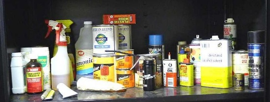 No shipping. Full and partial containers of denatured alcohol, gloss enamel, latex paint, ammonia,
