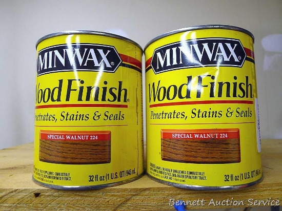 No shipping. Two nearly full or full one quart cans of Minwax WoodFinish stain in Special Walnut.