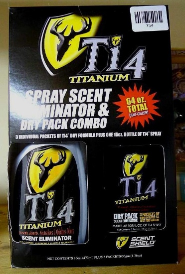No shipping. New in package Titanium spray scent eliminator and dry pack combo.