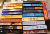 Box of books by authors Diane Mott Davidson, Catherine Anderson, Kay Hooper, Diana Palmer and