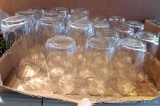 Set of matching drinking glasses; 9 tall and 10 small.