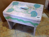 Sturdy homemade wooden step stool; measures 12
