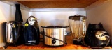 Oster 10 speed blender, Hamilton Beach electric can opener, VillaWare Prima Pizzelle Baker and