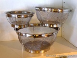 Nice three piece strainer basket set. Largest is 11