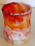 Slag glass votive holder stands 2-1/2